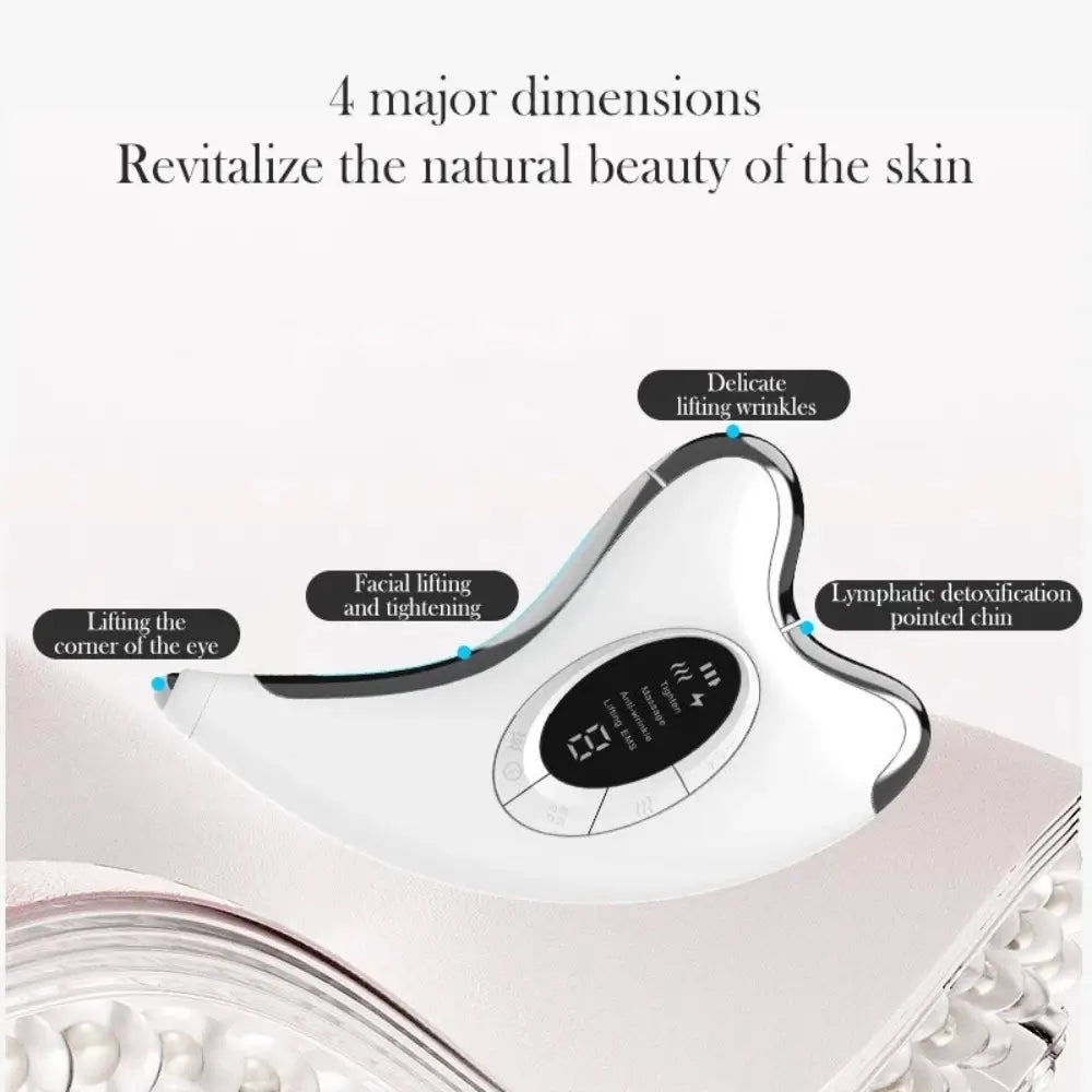 The Electric Gua Sha Facial Massage Tool and its shape and functionality