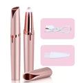 The Rose Gold Epilator For Eyebrows Hair removal, the charger and comb